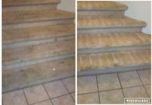Before and after stair cleaning