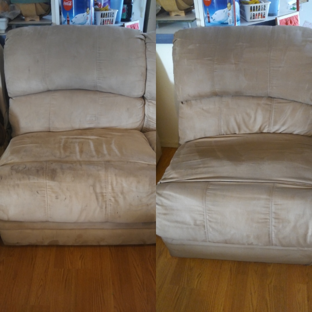 Before and After Upholstery Cleaning